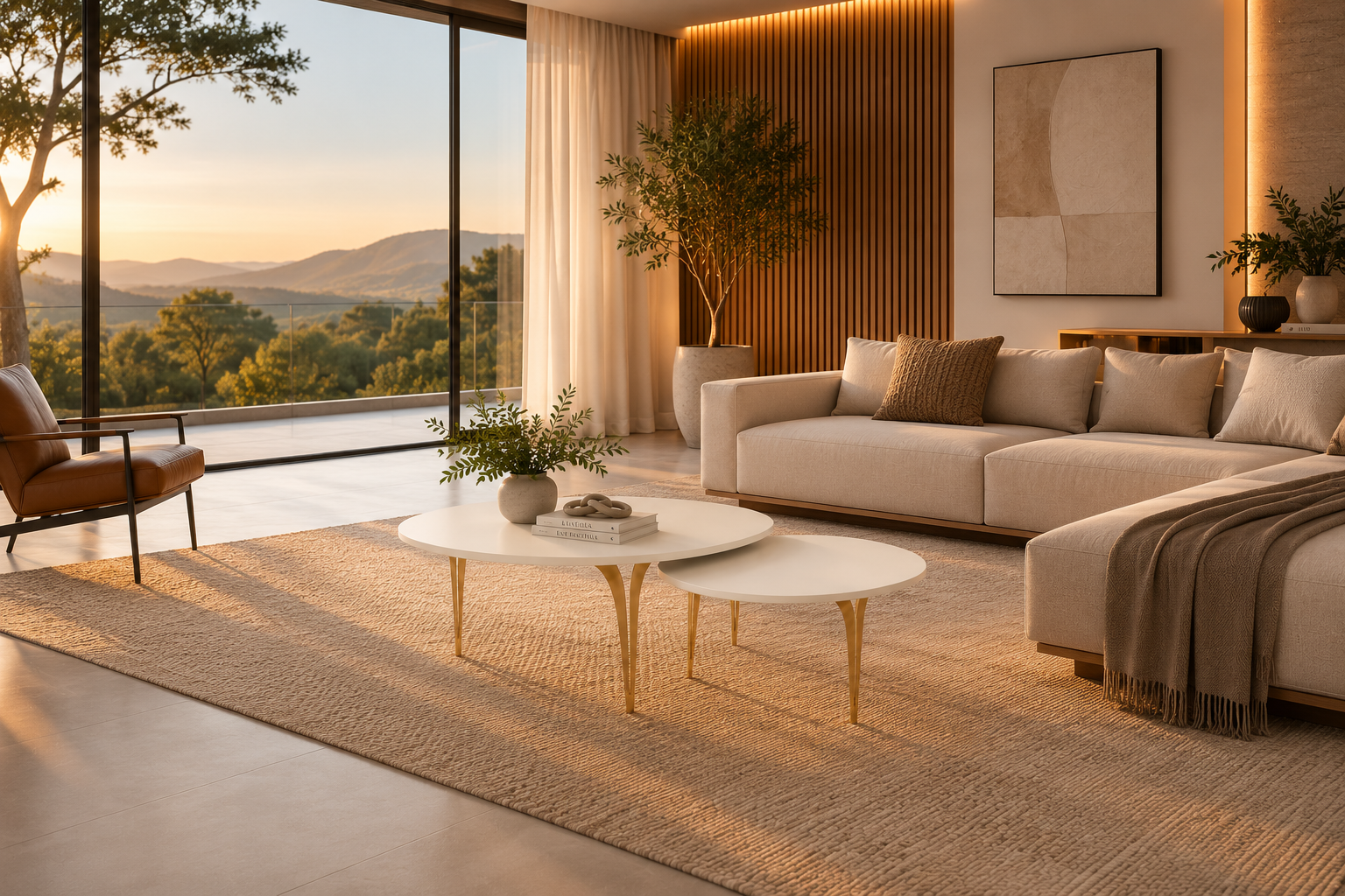 Ambiente contemporâneo com móveis e acessórios LAGGU